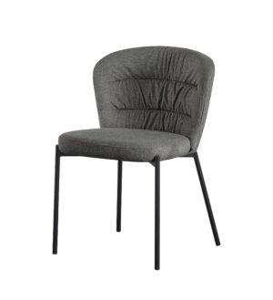 Silla tapizada gris con patas negras